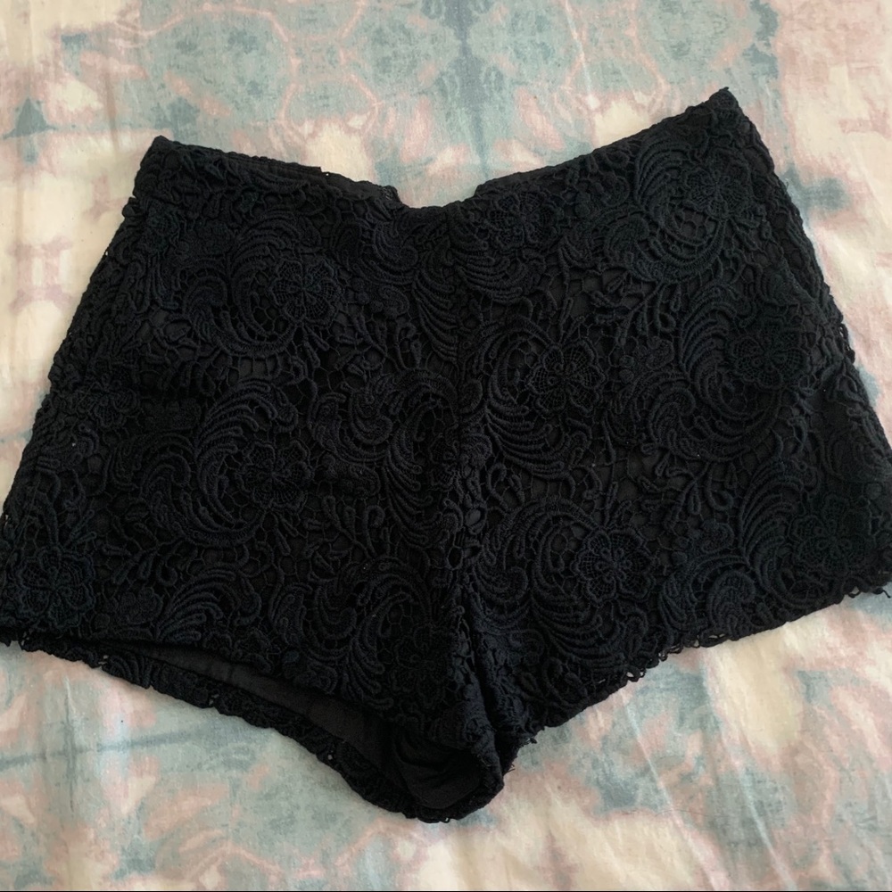 black lace shorts